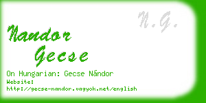 nandor gecse business card